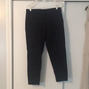 THEORY Wool & Cashmere Plaid Crop Pant